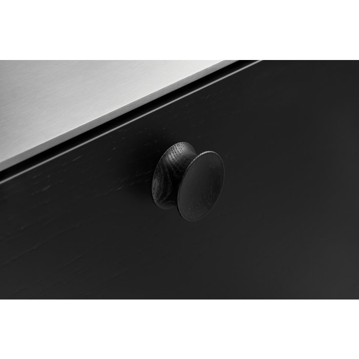 Furnipart Black Furnipart furniture knob PULLEY Ø 45mm from Ash wood