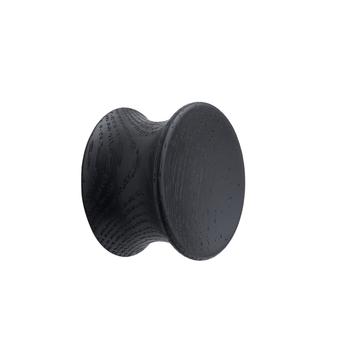 Furnipart Bouton de meuble Furnipart noir PULLEY Ø 45mm en bois de frêne