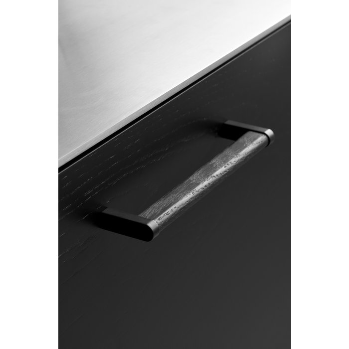 Furnipart  Mat zwarte Furnipart meubelgreep CROSSING 160 mm hout-zamak