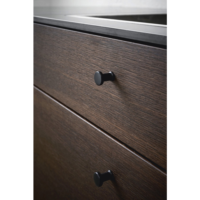 Furnipart Zwarte Furnipart meubelknop GATE Rond