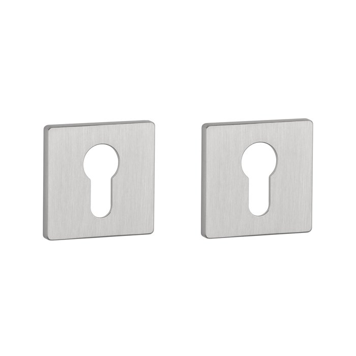 Aprile Paire de plaques cylindres Aprile carrées 52x52x5mm Chrome brossé