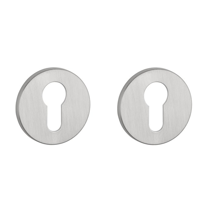 Aprile Pair of Aprile round cylinder plates Ø 52x5mm Chrome brushed