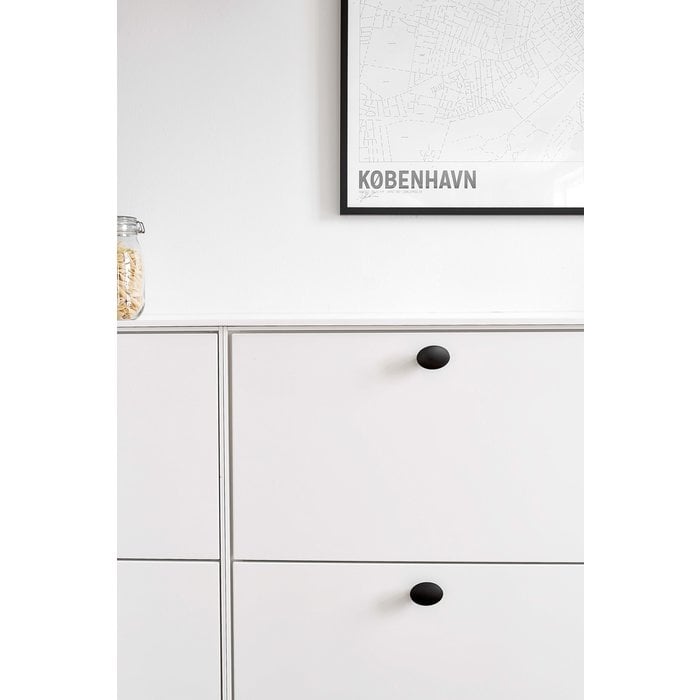 Furnipart Zwarte Furnipart meubelknop DOME ovaal