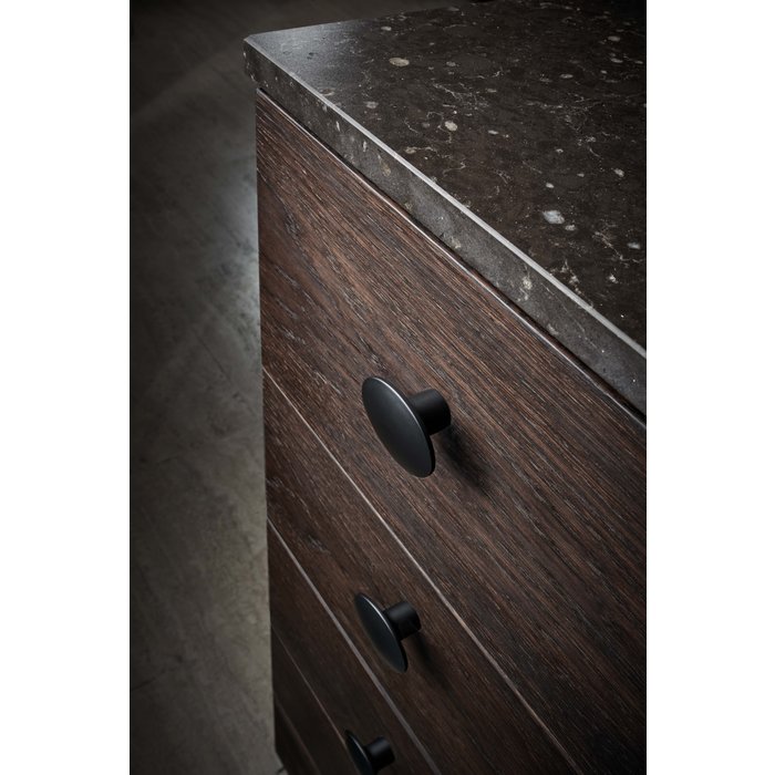 Furnipart Zwarte Furnipart meubelknop DOME ovaal