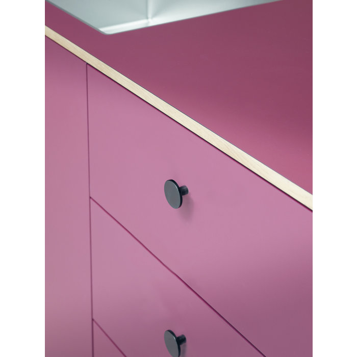 Furnipart Zwarte geborstelde Furnipart meubelknop PLATO Ø 42 mm