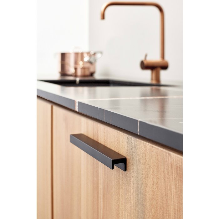 Furnipart Matt black Furnipart furniture handle STATION 160 mm brushed