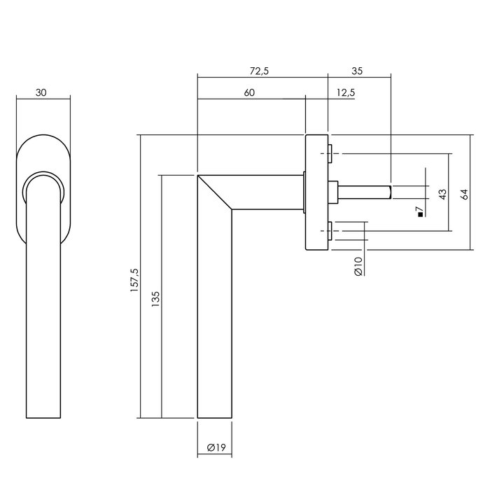 Intersteel Window handle Jura black oval rosette