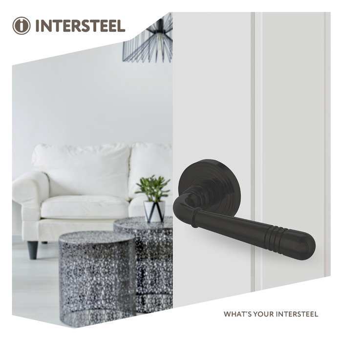 Intersteel Poignée de porte Intersteel Helena sur rosace Ø 54X9 mm - Noir mat