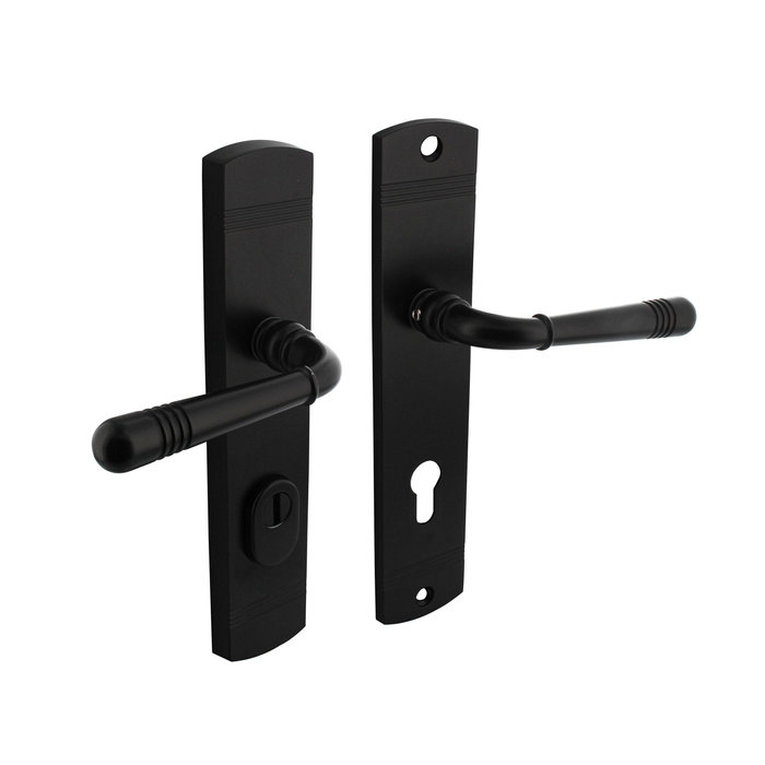 Intersteel Matt black back door fitting Helena on shield handle/handle