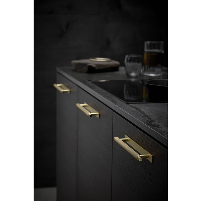 Furnipart Furnipart Möbelgriff MANOR Kreuzschliff 192 mm mit Rückenplatte Gold