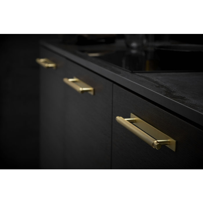 Furnipart Cabinet handle - Gold - Model Model MANOR / Back plate - cc128 mm  - Cabinet handles MANOR and LECCO - Antique brass / Matt Black (128 /  192mm) - VillaHus