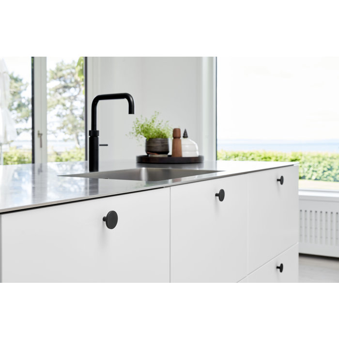 Furnipart Bouton de meuble Furnipart peint en noir PLATO Ø 42 mm