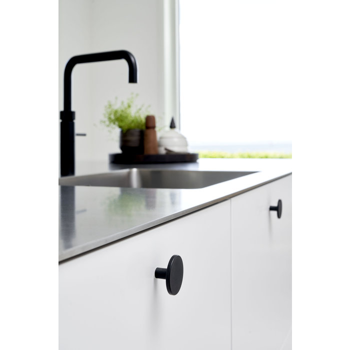 Furnipart Zwart geverfde Furnipart meubelknop PLATO Ø 42 mm