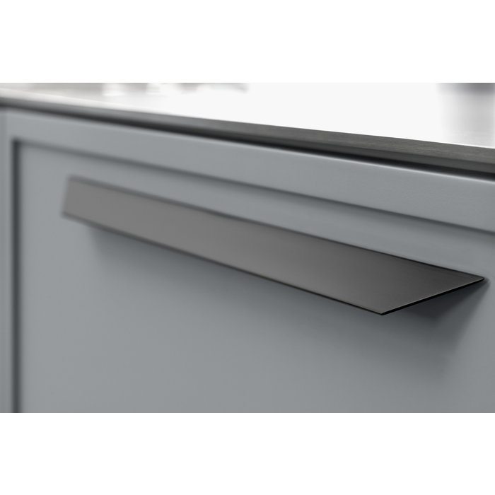 Furnipart Mattschwarzer Furnipart-Möbelgriff STREAMLINE 256 mm