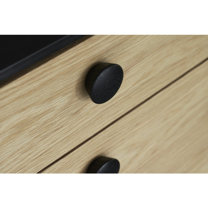 Furnipart Bouton de meuble noir Furnipart BERET Ø 45mm en bois de frêne