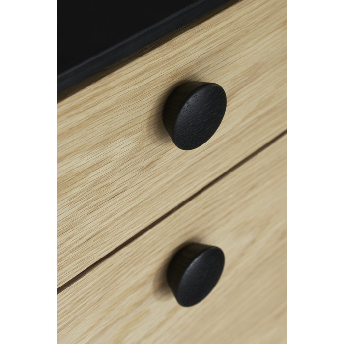 Furnipart Schwarzer Furnipart Möbelknopf BERET Ø 45mm aus Eschenholz