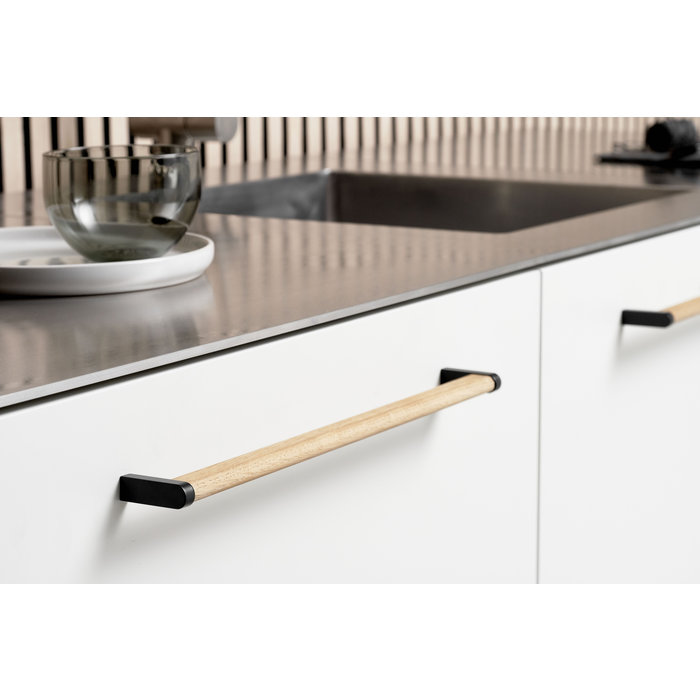 Furnipart Schwarz-Braun Furnipart Möbelgriff CROSSING 320 mm Holz-Zamak