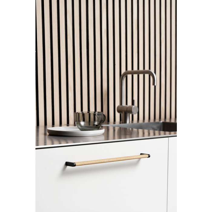 Furnipart Zwart- Bruin gecombineerde Furnipart meubelgreep CROSSING 320 mm hout-zamak