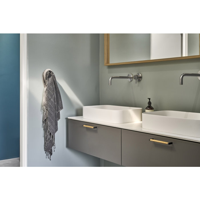 Furnipart Zwart- Bruin gecombineerde Furnipart meubelgreep CROSSING 160 mm hout-zamak