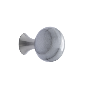 Furnipart Möbelknopf BEAD Straight Ø 28 mm Edelstahl/Porzellan weiß