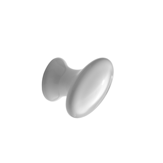 Furnipart White furniture knob OVAL Ø 30 mm porcelain