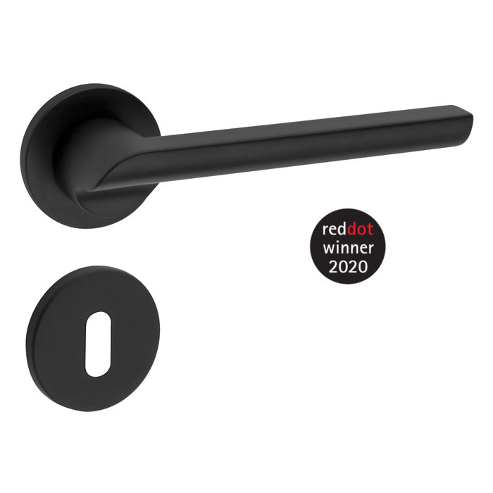 Fimet Poignées de porte Punto noires sur rosace ronde