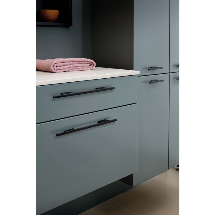 Furnipart Poignée de meuble Furnipart noir mat TAU 160 mm brossé