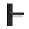 In-Door Black Marbella door handles on rectangular blind shield