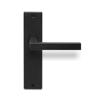 In-Door Poignées de porte Marbella noires sur bouclier rectangulaire