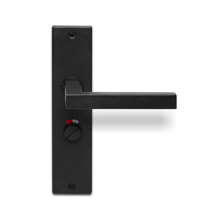 In-Door Poignées de porte Marbella noires sur bouclier rectangulaire