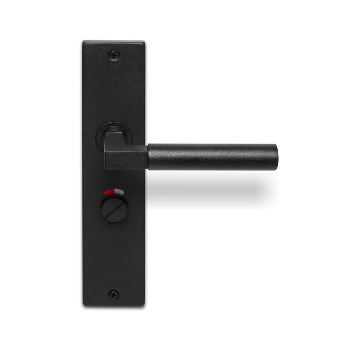 In-Door Black solid door handles Sem on rectangular blind shield