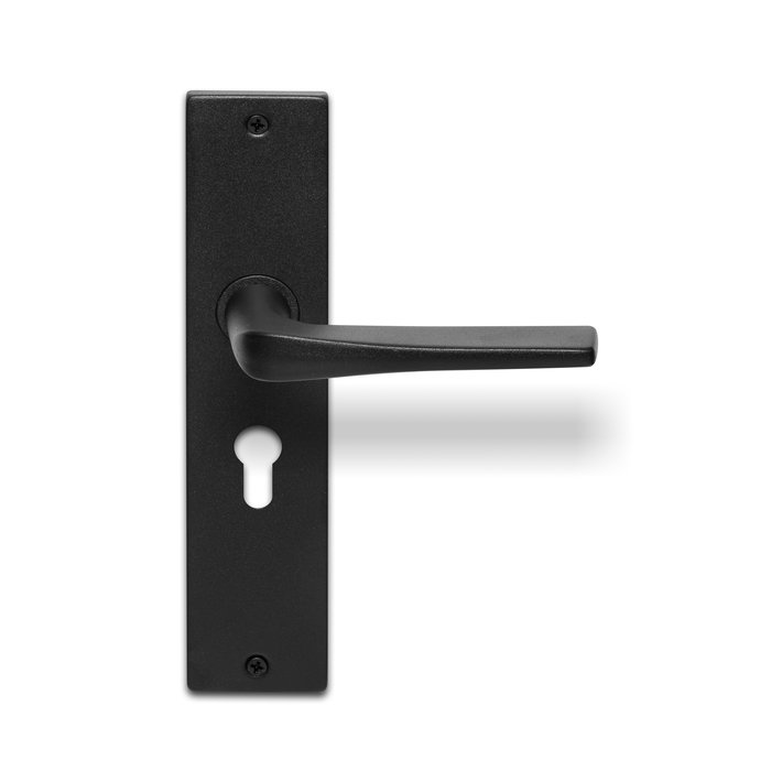 In-Door Black solid door handles Vince on rectangular blind shield