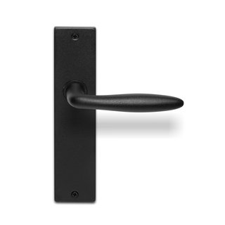 In-Door Poignées de porte noires Liz sur bouclier aveugle rectangulaire