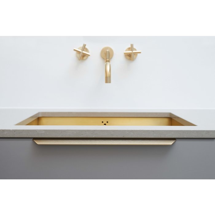 Furnipart Poignée d'angle Furnipart BLAZE laiton brossé L= 350 mm