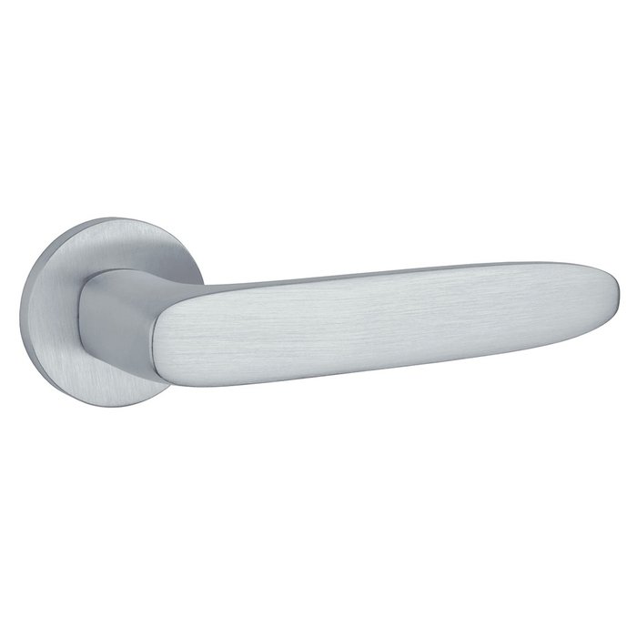 Aprile Poignées de porte design Rosa Chrome Satin rosace ronde Ø 52x7mm