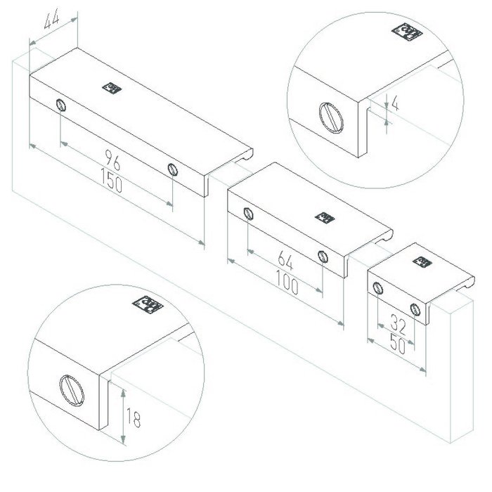 Dauby Meubelgreep PMSP- 96/150 ruw brons (RB) L=150 mm