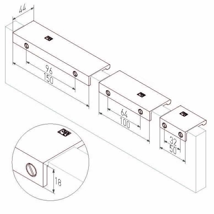 Dauby Meubelgreep PMSP- 96/150 ruw brons gepolijst (RBP) L=150 mm