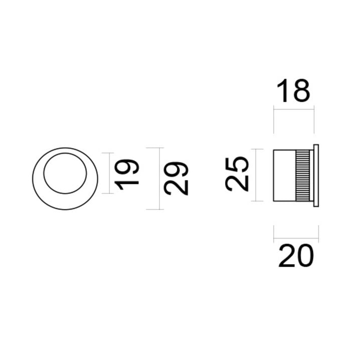 HDD Schuifdeurkom FRA rond per set  RVS look