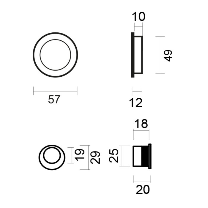 HDD Schiebetürschale FRA rund per Set Nickel