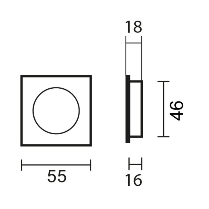 HDD Sliding door bowl square/round Carre per piece stainless steel plus