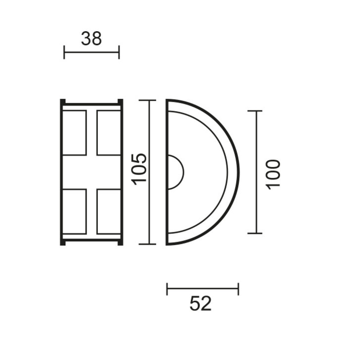HDD Sliding door bowl half moon solid stainless steel 38 mm each