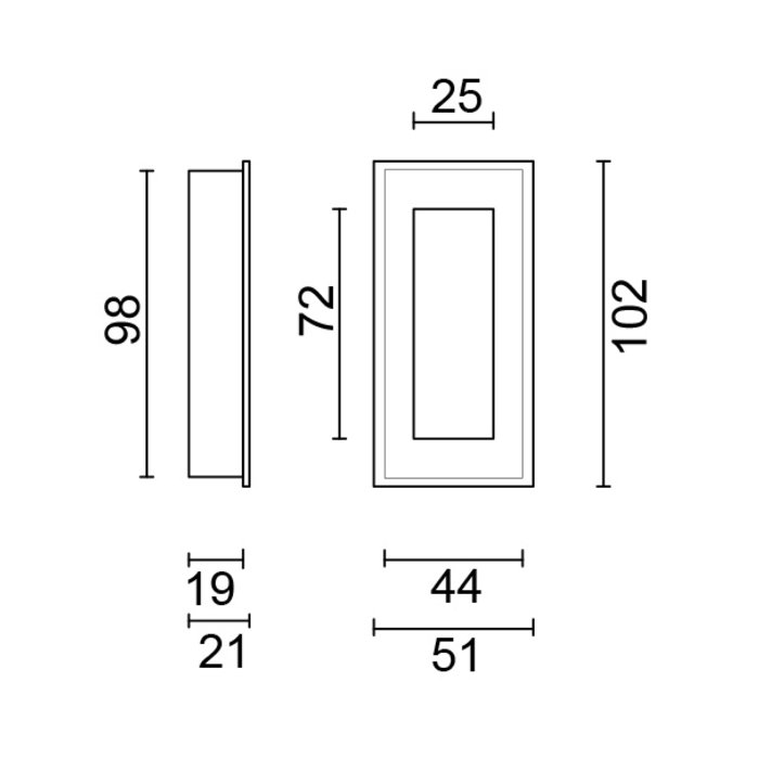 HDD Schiebetürschüssel rechteckig/rechteckig geschlossen jeweils Edelstahl plus