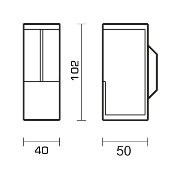 HDD Sliding door bowl Carre solid stainless steel 40 mm each stainless steel plus