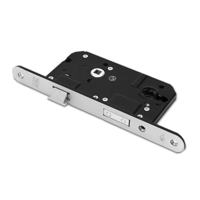 Dulimex Security mortise lock PC72 SKG**® Stainless steel round faceplate