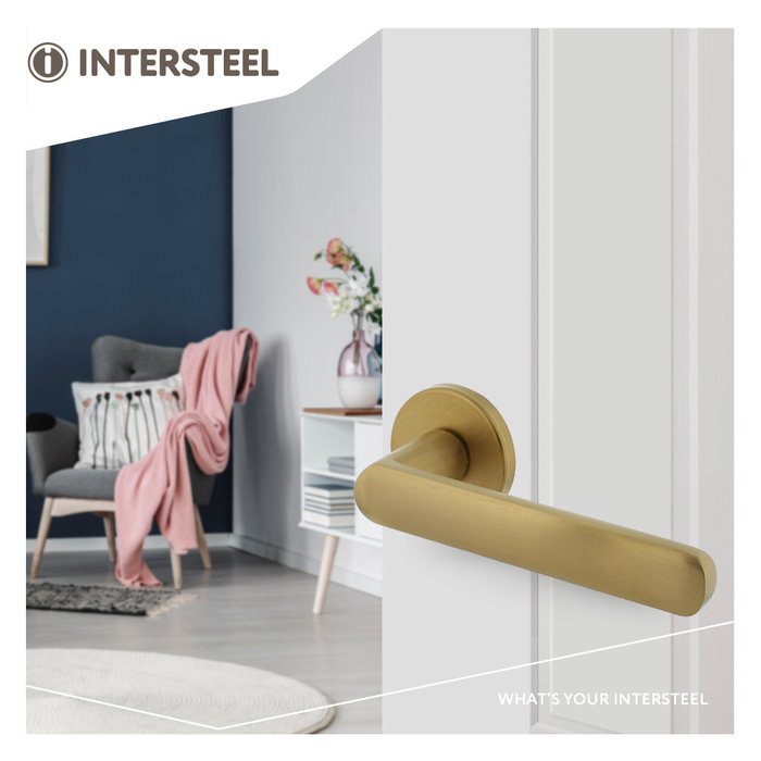 Intersteel Intersteel door handle SORA on round rosette Ø 51 x 5 mm brass matt titanium PVD