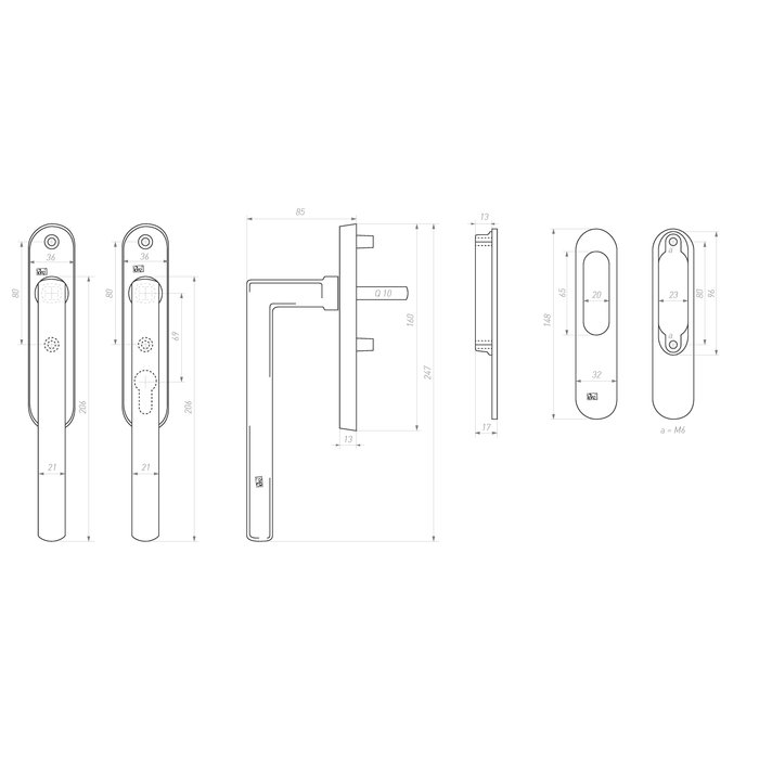 Dauby Stuk hefschuifgreep PSLB "Blind" Ruw brons gepolijst (RBP)