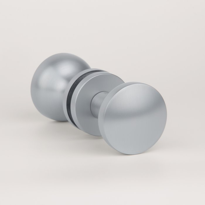 Aprile Pair of doorknobs Aprile ORTICA Ø 57 mm Chrome Satiné