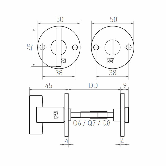 Dauby Toilet Set WC 50F Raw Bronze (RB)
