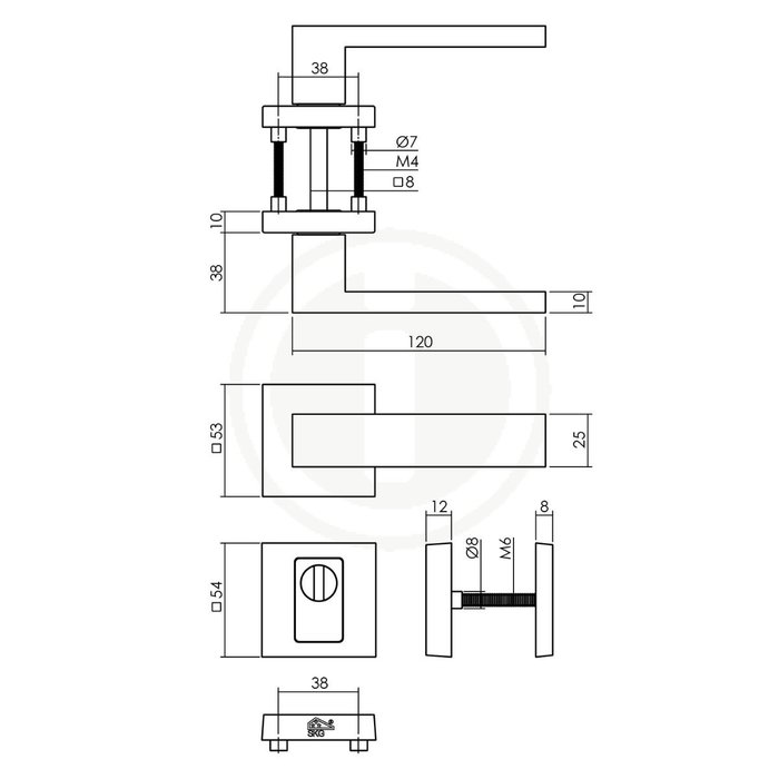 Intersteel Intersteel buitendeurbeslag "Amsterdam" SKG*** met kerntrekbeveiliging RVS geborsteld