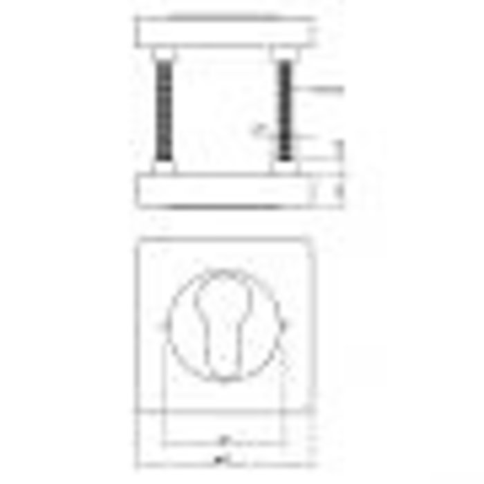 Intersteel Intersteel Rosette with profile cylinder hole square 55x55x10 mm brass titanium PVD